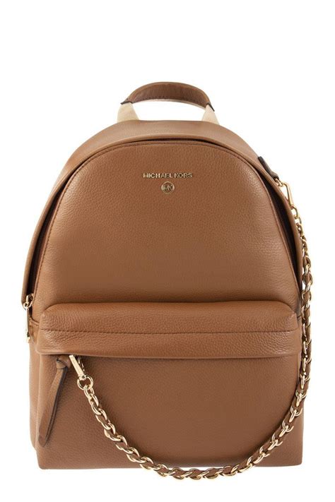 michael michael kors slater medium leather backpack|Michael Kors leather backpack men.